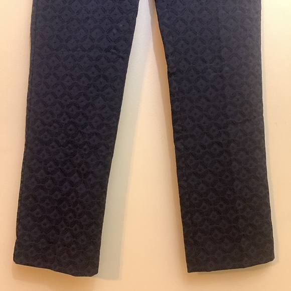 Theory Black Embroidery Diamond Pattern Tapered Tailored Wardrobe Staple Pants 2 - Picture 7 of 17